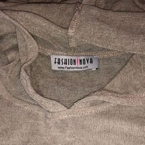 Fashion Nova Sheer Hooded Sweater